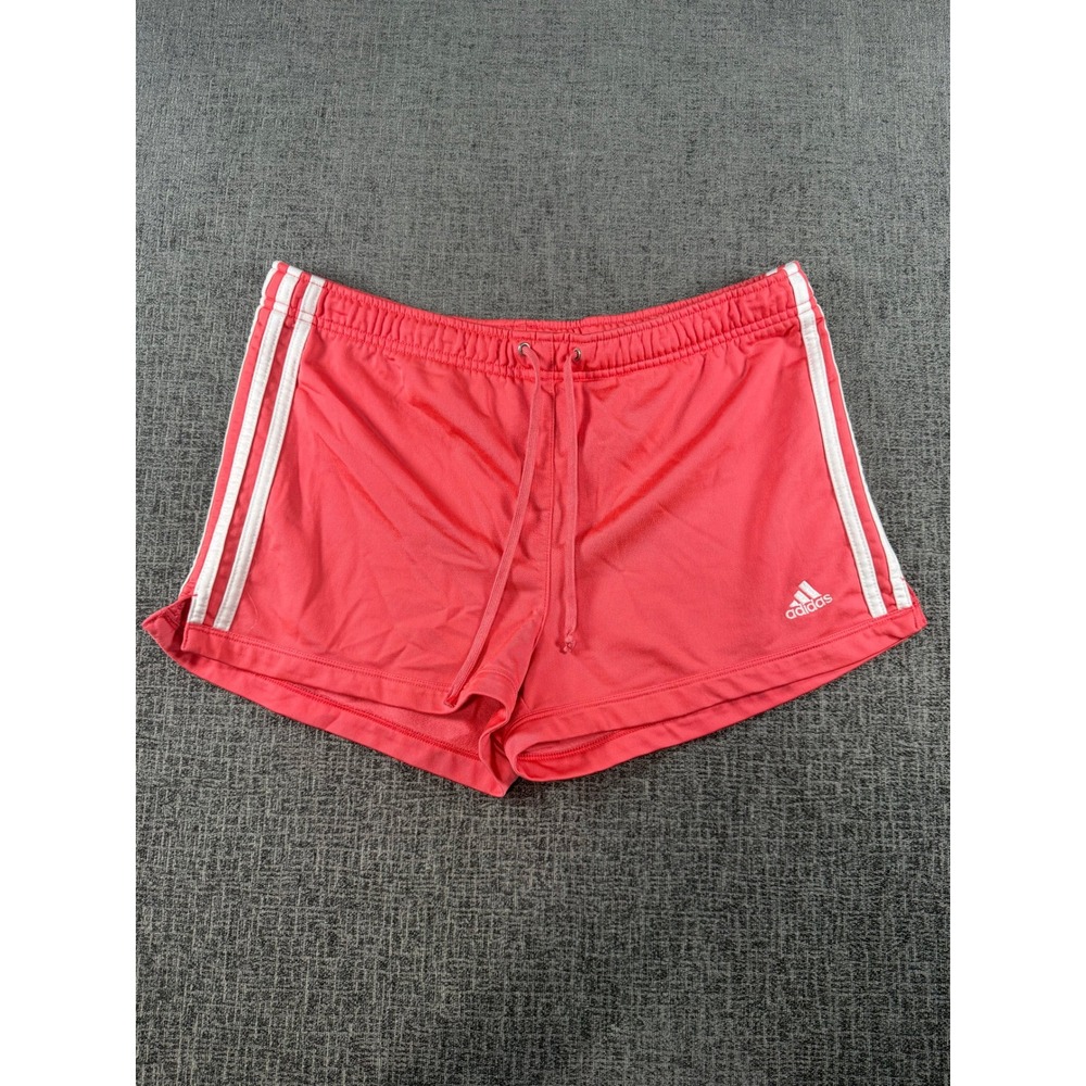 Adidas Womens Coral Pink 3-Stripe Athletic Shorts Size M 768201 AZF001